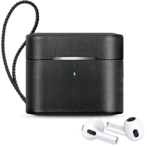 Wireless Earphone Protective Shell Leather Case Split Storage Box For Airpods 3(Black) (OEM)