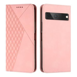 For Google Pixel 7 Diamond Splicing Skin Feel Magnetic Leather Phone Case(Rose Gold) (OEM)