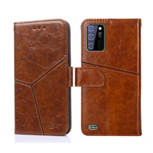 For OUKITEL C25 Geometric Stitching Horizontal Flip Leather Phone Case(Light Brown) (OEM)