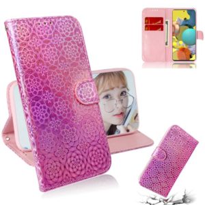 For Samsung Galaxy A51 5G Solid Color Colorful Magnetic Buckle Horizontal Flip PU Leather Case with Holder & Card Slots & Wallet & Lanyard(Pink) (OEM)