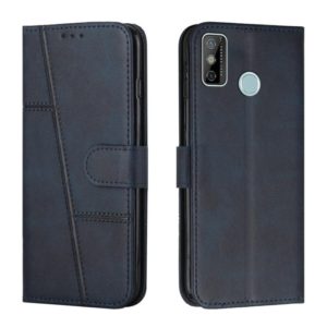 For Tecno Spark Go 2020 / Spark 6 Go Stitching Calf Texture Buckle Leather Phone Case(Blue) (OEM)