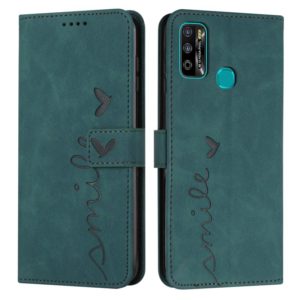 For Infinix Hot 9 Play / 10 Play / 11 Play Skin Feel Heart Pattern Leather Phone Case(Green) (OEM)