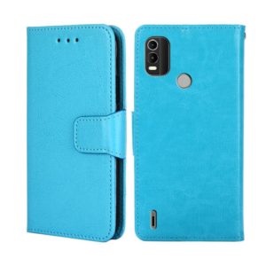 For Nokia C21 Plus Crystal Texture Leather Phone Case(Light Blue) (OEM)