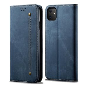 For iPhone 11 Denim Texture Casual Style Horizontal Flip Leather Case with Holder & Card Slots & Wallet(Blue) (OEM)