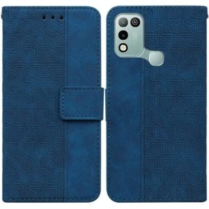 For Infinix Hot 10 Play / Smart 5 India Geometric Embossed Leather Phone Case(Blue) (OEM)