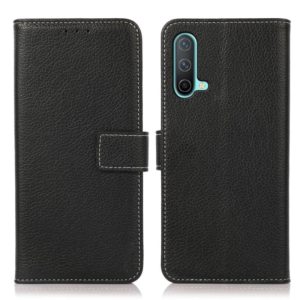For OnePlus Nord CE 5G Litchi Texture PU + TPU Horizontal Flip Leather Case with Holder & Card Slots & Wallet(Black) (OEM)