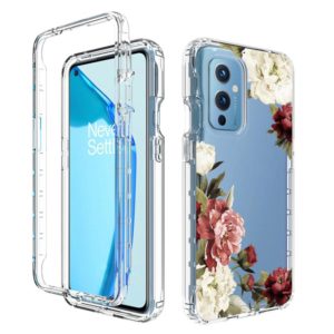 For OnePlus 9 PC+TPU Transparent Painted Phone Case(Rose) (OEM)