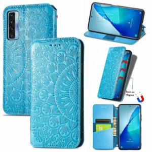 For TCL 20S Blooming Mandala Embossed Pattern Magnetic Horizontal Flip Leather Case with Holder & Card Slots & Wallet(Blue) (OEM)