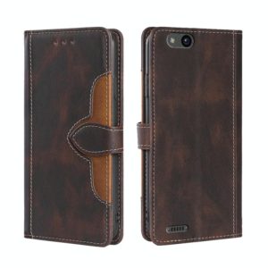 For ZTE Tempo X Skin Feel Straw Hat Magnetic Buckle Leather Phone Case(Brown) (OEM)