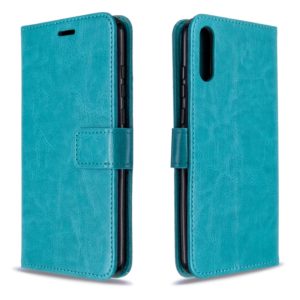 For Huawei Enjoy 10E Crazy Horse Texture Horizontal Flip Leather Case with Holder & Card Slots & Wallet & Photo Frame(Blue) (OEM)