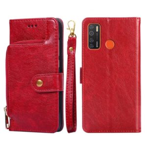For Tecno Camon 15/CD7/Camon 15 Air/Spark 5/Spark 5 Pro Zipper Bag Leather Phone Case(Red) (OEM)