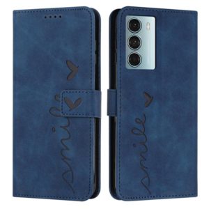 For Motorola Moto G200 Skin Feel Heart Pattern Leather Phone Case(Blue) (OEM)