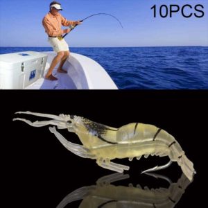 10 PCS 4cm Fishing Soft Artificial Shrimp Bait Lures Popper Poper Baits with Hook (OEM)