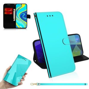 For Xiaomi Redmi Note 9s / Note 9 Pro Max Lmitated Mirror Surface Horizontal Flip Leather Case with Holder & Card Slots & Wallet & Lanyard(Mint Green) (OEM)