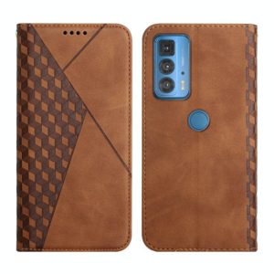 For Motorola Edge 20 Pro Skin Feel Magnetic Leather Phone Case(Brown) (OEM)