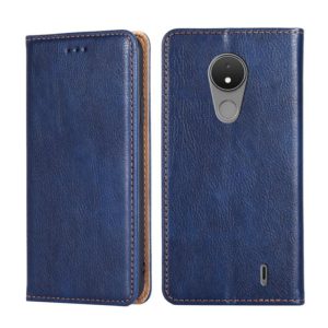 For Nokia C21 Gloss Oil Solid Color Magnetic Leather Phone Case(Blue) (OEM)