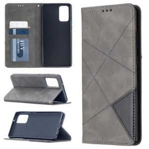 For Samsung Galaxy Note 20 Rhombus Texture Horizontal Flip Magnetic Leather Case with Holder & Card Slots & Wallet(Grey) (OEM)