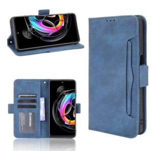 For Motorola Moto Edge 20 Lite Skin Feel Calf Pattern Horizontal Flip Leather Case with Holder & Card Slots & Photo Frame(Blue) (OEM)