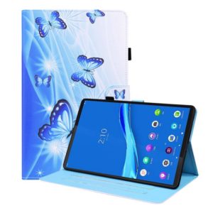 For Lenovo M10 Plus TB-X606F Animal Pattern Horizontal Flip Leather Case with Holder & Card Slots & Photo Frame(Blue Butterfly) (OEM)