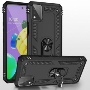 For LG K53 Shockproof TPU + PC Protective Case with 360 Degree Rotating Holder(Black) (OEM)