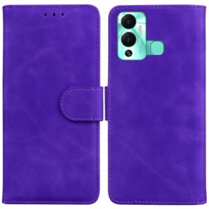 For Infinix Hot 12 Play Skin Feel Pure Color Flip Leather Phone Case(Purple) (OEM)