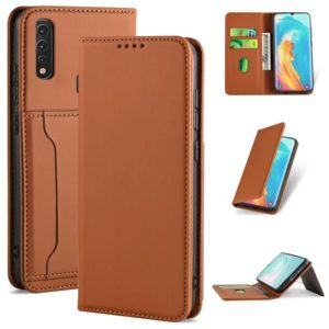 For Samsung Galaxy M60s Strong Magnetism Shockproof Horizontal Flip Liquid Feel Leather Case with Holder & Card Slots & Wallet(Brown) (OEM)