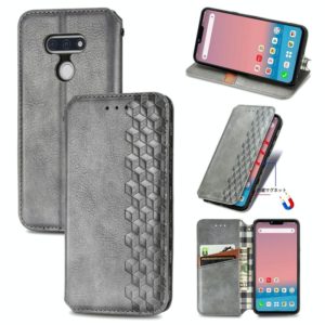 For LG Style3 L-41A Cubic Grid Pressed Horizontal Flip Magnetic PU Leather Case with Holder & Card Slots & Wallet(Gray) (OEM)