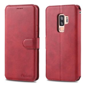 For Galaxy S9 Plus AZNS Calf Texture Magnetic Horizontal Flip PU Leather Case with Holder & Card Slots & Photo Frame(Red) (AZNS) (OEM)