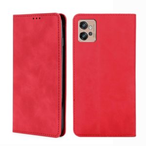 For Motorola Moto G32 4G Skin Feel Magnetic Horizontal Flip Leather Phone Case(Red) (OEM)