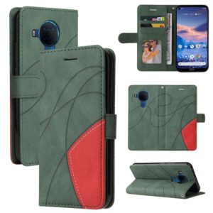 For Nokia 3.4 / 5.4 Dual-color Splicing Horizontal Flip PU Leather Case with Holder & Card Slots & Wallet(Green) (OEM)