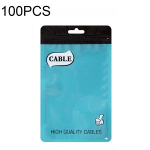 100 PCS Thumb Type Data Cable Packaging Bag Thickened Plastic Ziplock Bag 11 x 18cm(Blue) (OEM)