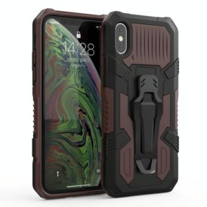 For iPhone XS Max Machine Armor Warrior Shockproof PC + TPU Protective Case(Dark Brown) (OEM)