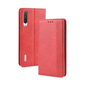 Magnetic Buckle Retro Crazy Horse Texture Horizontal Flip Leather Case for Xiaomi CC9e /A3, with Holder & Card Slots & Photo Frame(Red) (OEM)
