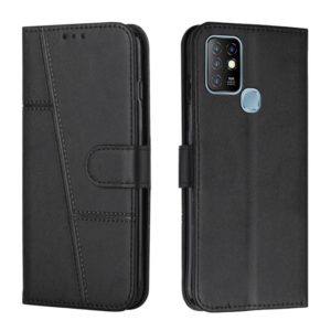 For Infinix Hot 10 Stitching Calf Texture Buckle Leather Phone Case(Black) (OEM)
