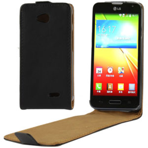 Vertical Flip Leather Magnetic Buckle Case for LG L70 / Dual D325 (Black) (OEM)