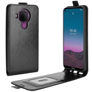 For Nokia 5.4 R64 Texture Single Vertical Flip Leather Protective Case with Card Slots & Photo Frame(Black) (OEM)