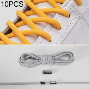 1 Pair Elastic Metal Buckle without Tying Shoelaces(Grey) (OEM)