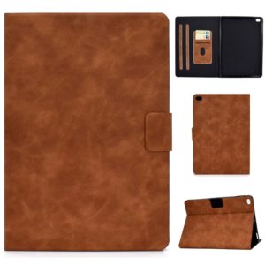 For iPad Air 2 / Air / 9.7 (2018) & (2017) Cowhide Texture Horizontal Flip Leather Case with Holder & Card Slots & Sleep / Wake-up Function(Brown) (OEM)