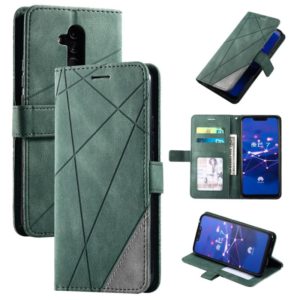 For Huawei Mate 20 Lite Skin Feel Splicing Horizontal Flip Leather Case with Holder & Card Slots & Wallet & Photo Frame(Green) (OEM)