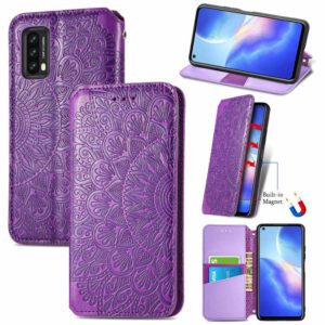 For Blackview A90 Blooming Mandala Embossed Pattern Magnetic Horizontal Flip Leather Case with Holder & Card Slots & Wallet(Purple) (OEM)
