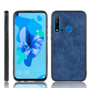 For Huawei P20 Lite 2019 / Nova 5i Shockproof Sewing Cow Pattern Skin PC + PU + TPU Case(Blue) (OEM)
