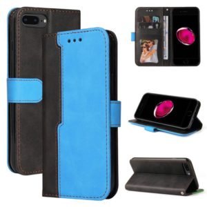 Business Stitching-Color Horizontal Flip PU Leather Case with Holder & Card Slots & Photo Frame For iPhone 8 Plus / 7 Plus(Blue) (OEM)