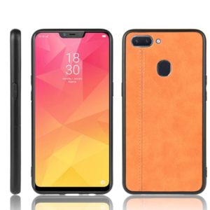 For Oppo Realme 2 Shockproof Sewing Cow Pattern Skin PC + PU + TPU Case(Orange) (OEM)