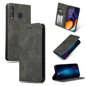 Retro Skin Feel Business Magnetic Horizontal Flip Leather Case for Galaxy A60 / M40(Dark Gray) (OEM)