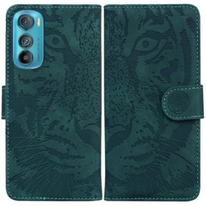 For Motorola Edge 30 Tiger Embossing Pattern Horizontal Flip Leather Phone Case(Green) (OEM)