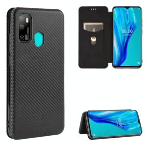 For Ulefone Note 9P Carbon Fiber Texture Horizontal Flip TPU + PC + PU Leather Case with Card Slot(Black) (OEM)