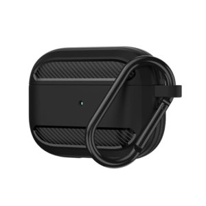 Wireless Earphones Shockproof Carbon Fiber Armor TPU Protective Case For AirPods Pro(Black) (OEM)