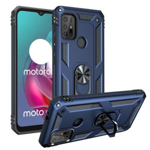 For Motorola Moto G30 / G10 Shockproof TPU + PC Protective Case with 360 Degree Rotating Holder(Blue) (OEM)
