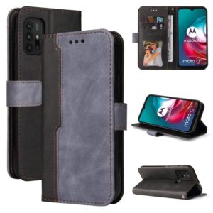 For Motorola Moto G30 / G20 / G10 Business Stitching-Color Horizontal Flip PU Leather Case with Holder & Card Slots & Photo Frame(Grey) (OEM)