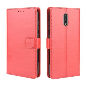 For Nokia 2.3 Retro Crazy Horse Texture Horizontal Flip Leather Case with Holder & Card Slots & Photo Frame(Red) (OEM)